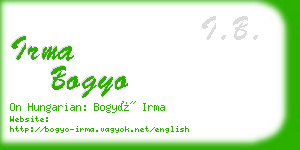 irma bogyo business card